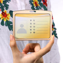 Aluminum Alloy Business Work Card ID Badge Name Tag Card Holder (Champagne)