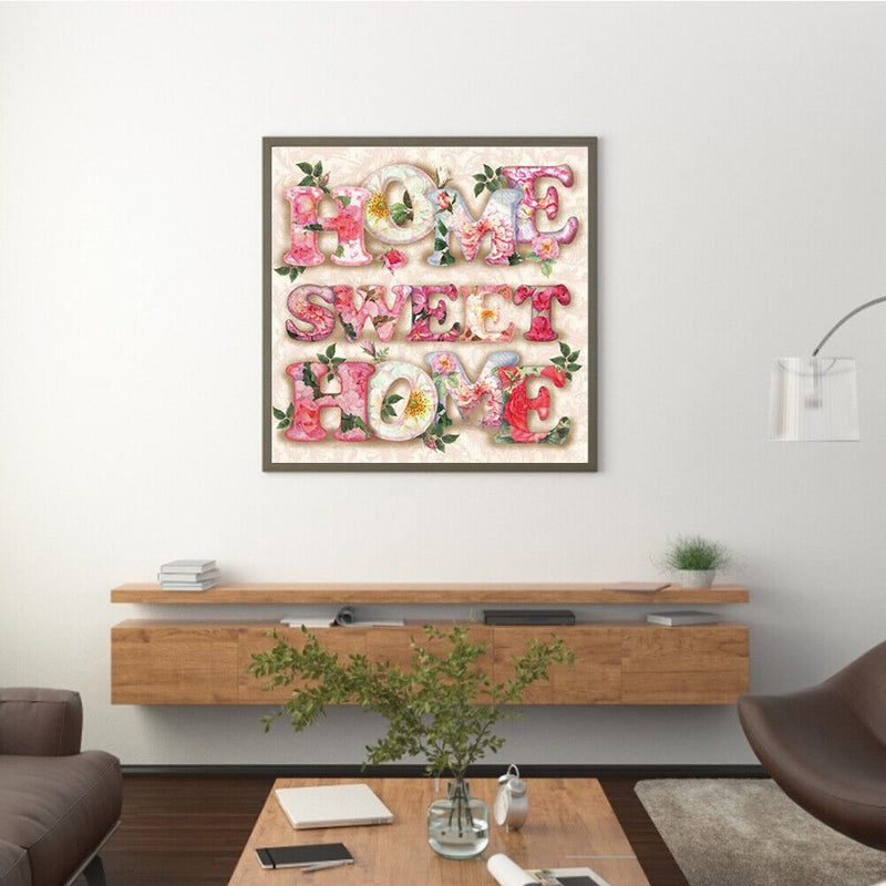 DIY Oil Paint by Numbers Letters Canvas Artwork Living Room Hand Painting Decor