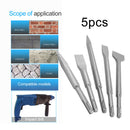 5pcs Point Groove Gouge Flat Chisels Set Electric Hammer Brick Drill Bit Newly