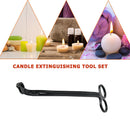 Stainless Steel Candle Cut Trimmer Cutter Snuffer Hook Clipper (Black) Newly