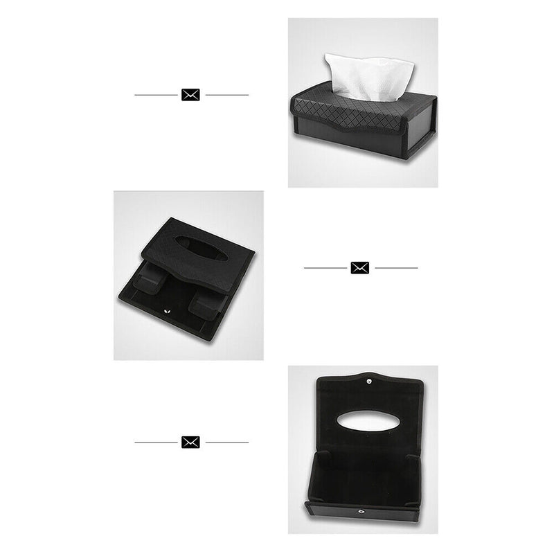 Car Tissue Box Large-capacity Auto Paper Towels Holder PU Leather for Office