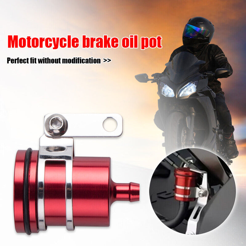 Universal Motorcycle Brake Fluid Reservoir Clutch Tank Oil Fluid Cup (Red) Newly