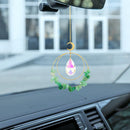 Crystal  Moon Circle Hanging Metal Pendant Home Decor (Green)