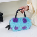 Fashion Women Animal Print Plush Leather Purse Crossbody Shoulder Messenger Bag