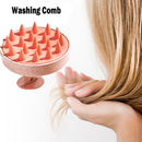 Silicone Scalp Head Body Massager Comb Round Hair Washing Brushes (Pink) Newly