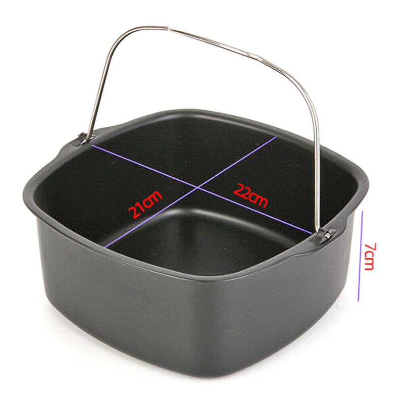 Non Stick Baking Tray Air Fryer Pizza Cake Basket Kitchen Bakeware (8 inch)