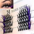 Eyelashes Premade Individual False Eyelashes Blue Cluster Lashes V-shape