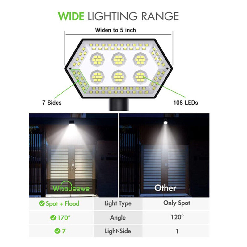 108LED Outdoor Solar Lights, Decorative Sunlight, Waterproof,