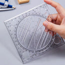 Multi-function Rotating Drawing Template Art Design Construction Geometry Ruler