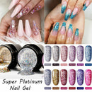 Laquer Semi Transparent Nail Glitter Polish Manicure DIY Nail Sequins UV Gel