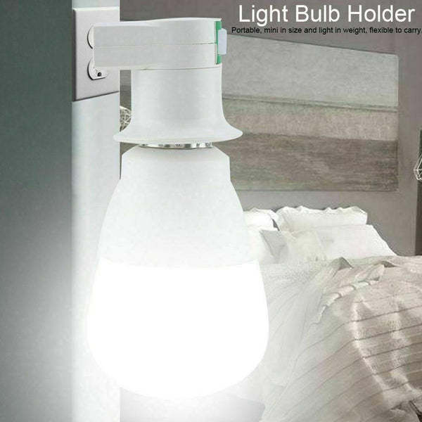 1PC E27 Light Bulb Socket Holder Plug-in Adaptor Screw Wall Base White P1L0