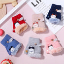 Children 3-6 Years Knitted Mittens Gloves Half Finger Mitten Flip Cover