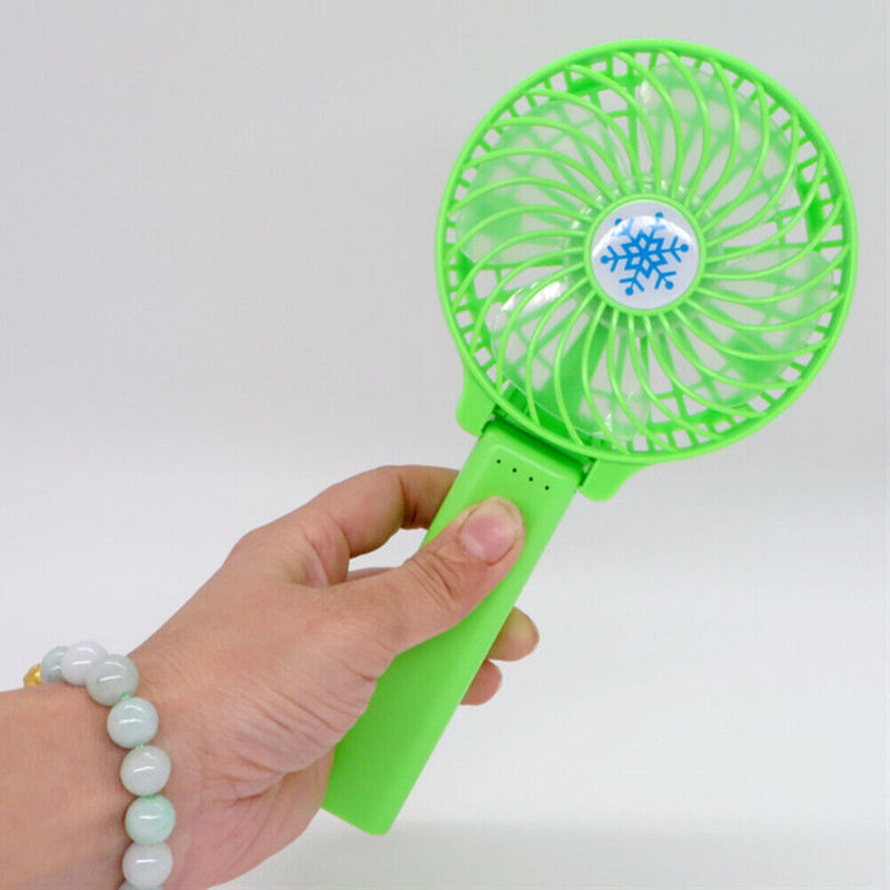 Folding Handheld Desktop Summer Cooling Fan for Travel Office Dorm (Green)