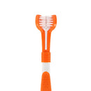 Three Sided Pet Toothbrush Dog Soft Brush Bad Breath Tartar Tool (Orange)