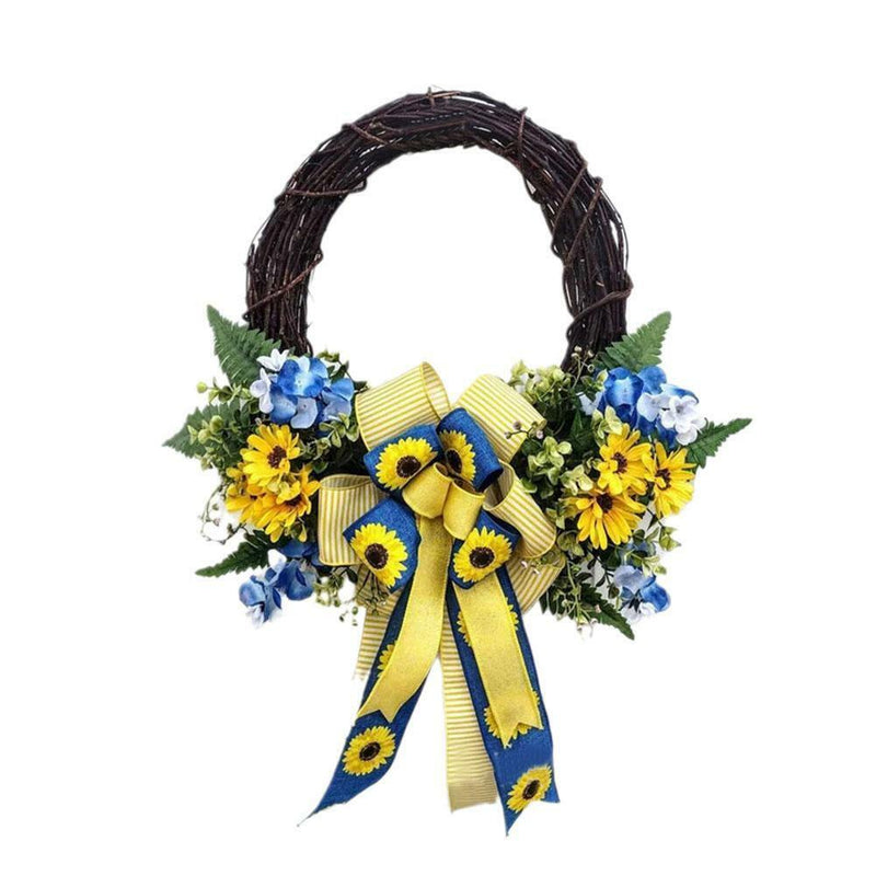 Ukraine Support Wreath Show Solidarity Sunflower Blue Yellow Flower Triangle