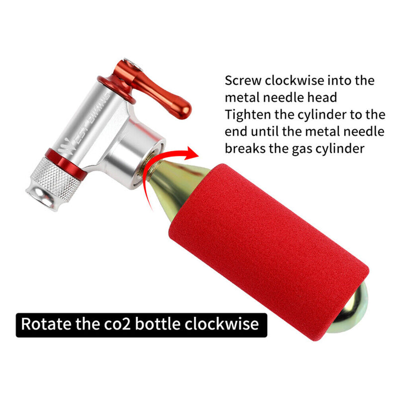 WEST BIKING Mini Bicycle Pump Aluminum MTB CO2 Inflator for Basketball Football