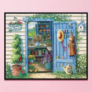Full Embroidery Greenhouse Door 3-Strand 11CT Counted Cross Stitch Cotton K