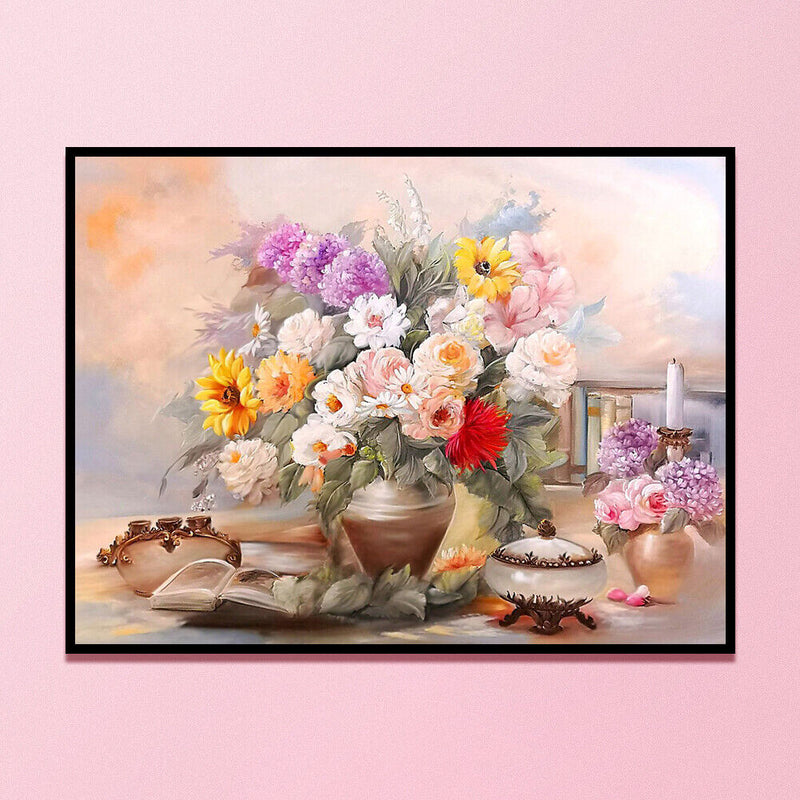 DIY Cross Stitch Full Embroidery Kit Printed Flower Plant Home Hanging Art Poison