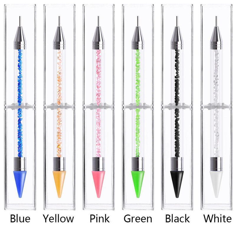 Dual Heads Dotting Wax Pen Point Drill Picker Nail Art Studs Dotter (Blue)
