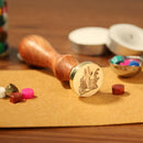 Retro Plant Pattern Wax Seal Stamps Wooden Handle DIY Sealing Wax (F307)