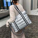 Female Lattice Pattern Armpit Bag Solid Color Large Capacity Tote Shoulder Bag