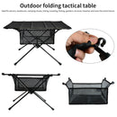 Outdoor Folding Table Net Pocket Coated Oxford Cloth Desk (Elegant Black) Newly
