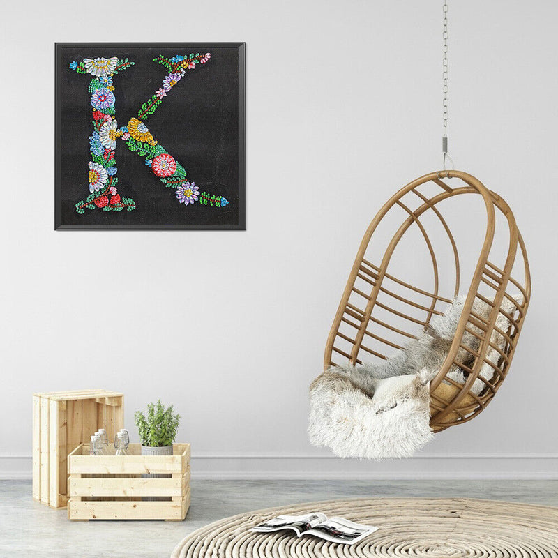 5D Diamond Painting DIY Letter K Partial Special Shape Drill Mosaic (X057) Newly