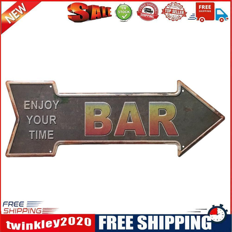 Special-shaped Metal Signs Arrow Bar Iron Painting Metal Wall Art Poster