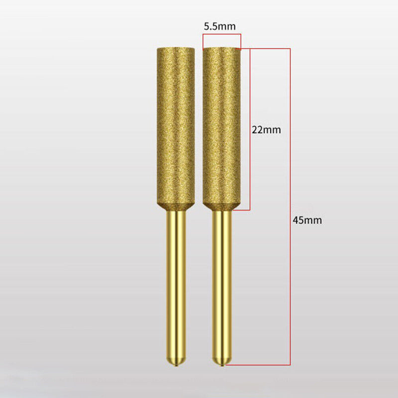 15pcs 4/4.8/5.5mm Diamond Coated Cylindrical Burr Stone File Chainsaw Sharp
