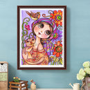 5D DIY Diamond Painting Big-Eyed Girl Cat Full Drill Rhinestone Mosaic Art Kit