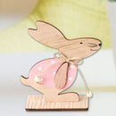 Wooden Easter Bunny Desktop Ornament Rabbit DIY Craft Table Decor (JM01128)