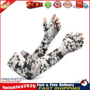 Sun Protection Half Fingers Ice Arm Sleeves Unisex Arm Cover (Camo Green) Newly