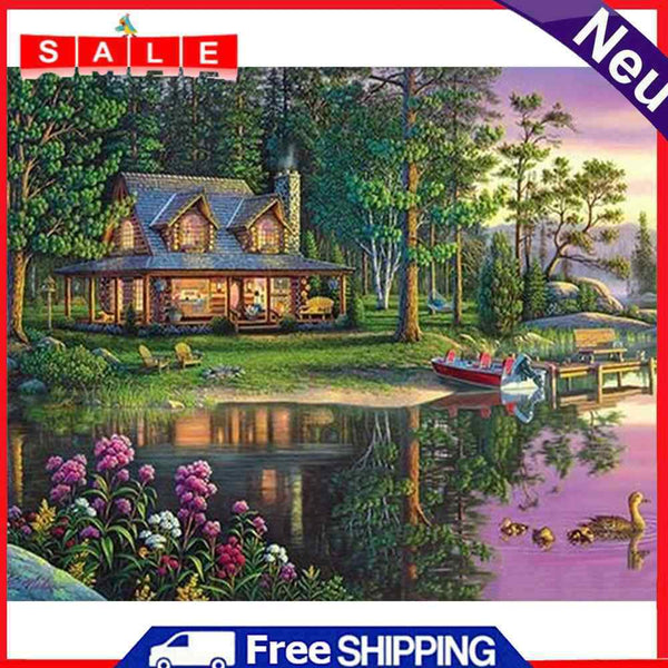 DIY House Square Diamond Mosaic Picture Art Diamond Painting Kit