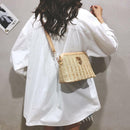 Straw Crossbody Bag Boho Beach Holiday Women Shoulder Bags (Light Brown)