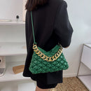 Fashion Pleated Women Shoulder Handbags Chain PU Leather Messenger Clutch Bag