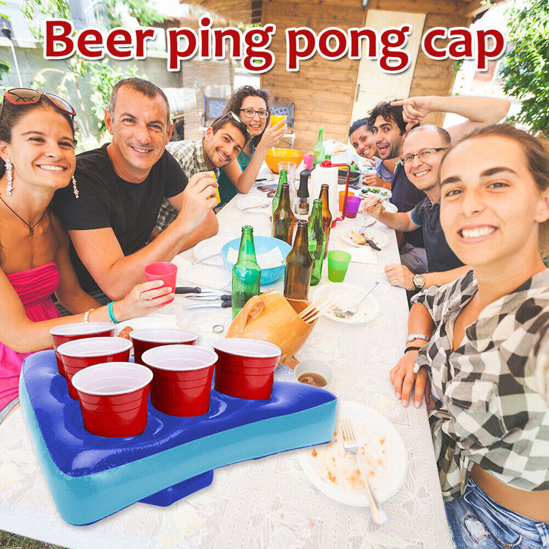Kids Inflatable Beer Pong Triangle Cap Throwing Interactive Game Prop Toys Newly