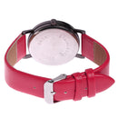 Student Lovely Cat Round Black Crystal Dial Quartz Watch (Rose Red) Newly