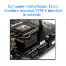 Motherboard USB3.0 19P/20P to TYPE-E 90 Degree Adapter Chassis Front Type C Port