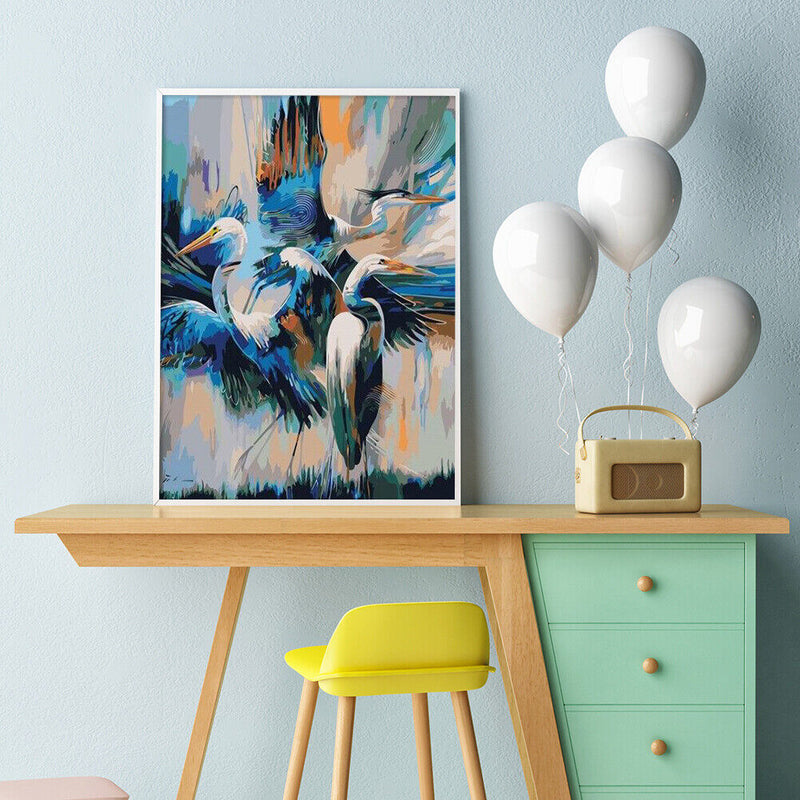Frameless Oil Painting Picture By Number Crane Hand Painted DIY Home Wall Decor