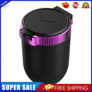 LED Light Car Ashtray Universal Cigarette Cylinder Holder with Lid (Purple)