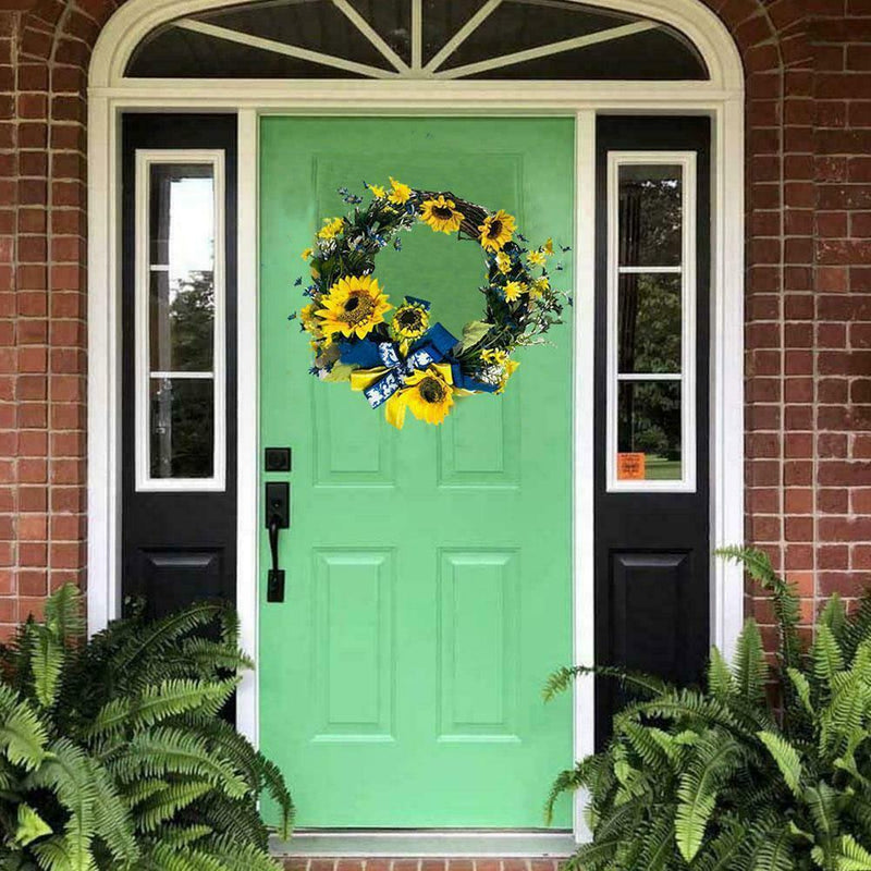 Ukrainian Sunflower Wreath Artificial Flowers Wreaths Front Spring Garland S8M5