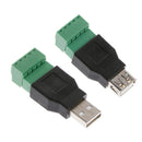 USB 2.0 Type A  to 5P Screw Shield Terminal Plug Male/Female Connector