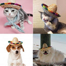 Buckle Costume Cat Pet Ornaments Mexican Straw Cap Pet Straw Hat Sombrero