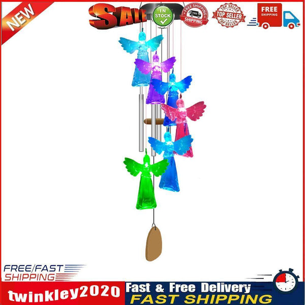 Solar Wind Chime Lamps Color Changing Angels Pendant Lights Garden Decor Newly