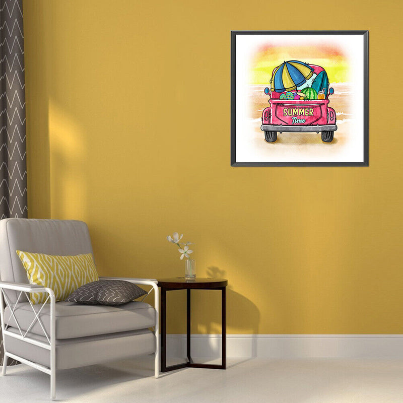 5D Diamond Painting Summer Car Full Round Rhinestone DIY Mosaic Kit Home Picture