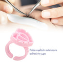 100pcs Heart Eyelash Extension Glue Ring Holder Eye Lash Disposable Glue Cu
