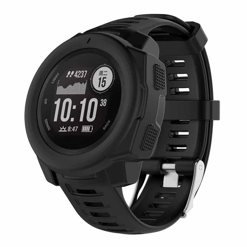 Lightweight Silicone Protective Case for Garmin Instinct Smart Watch (Black