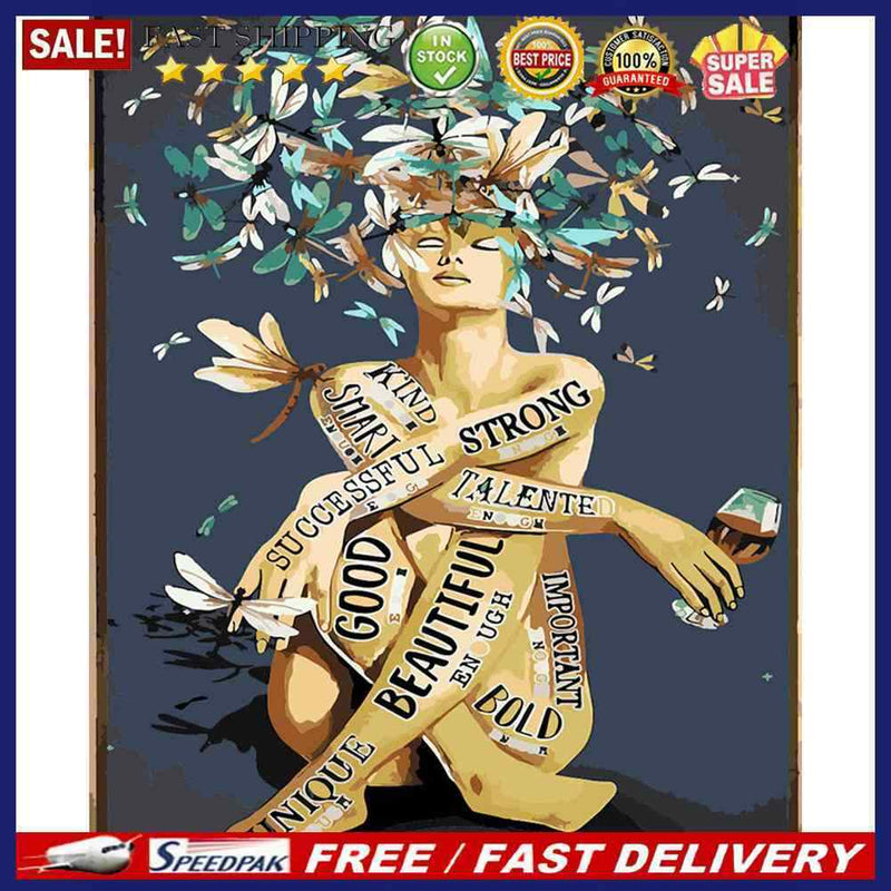 Tattoo Girl Oil Paint By Numbers DIY Acrylic Painting Drawing Picture for Adu