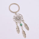 Wind Chimes Pink Green Feather Dream Catcher Keychain Buckle Pendant Keyring