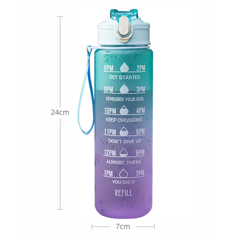 900ml Frosted Water Bottle Outdoor Sport Travel Gym Drinking Kettle (Green)
